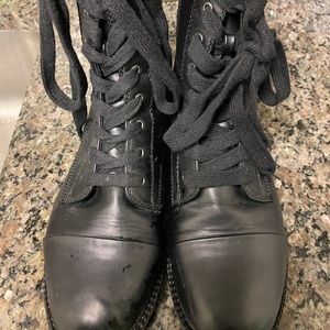 Black combat boots